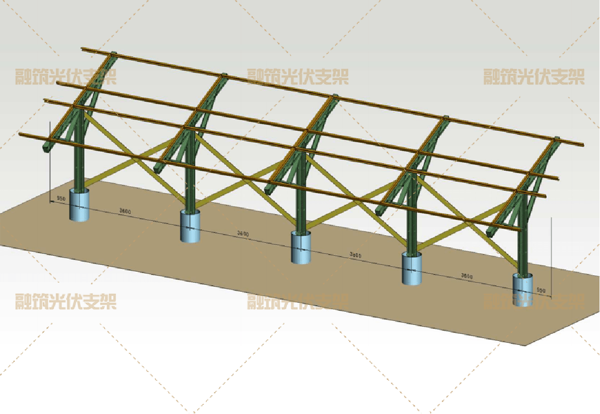 新型光伏支架镀铝锌单排柱设计方案