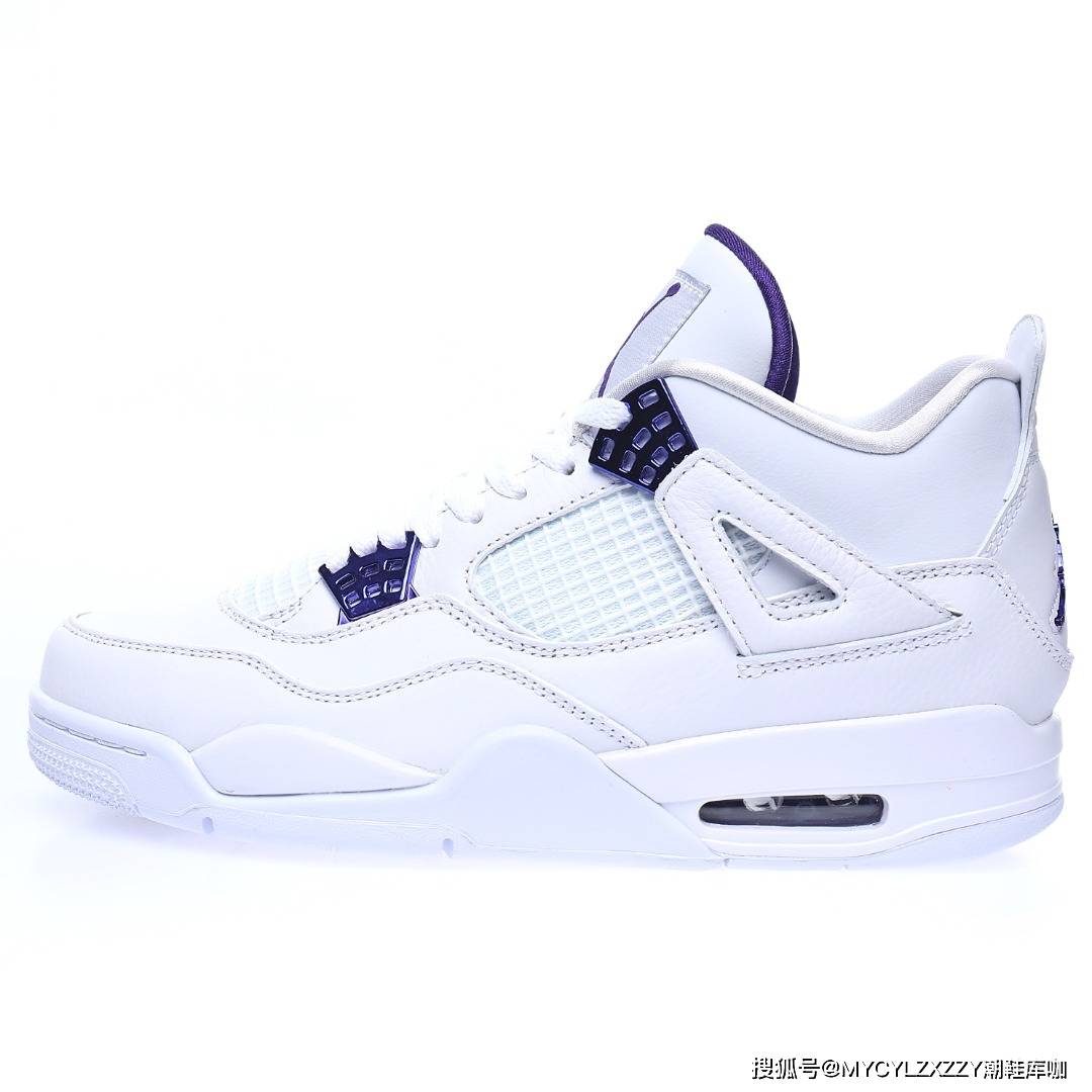 代中 耐克Nike Air Jordan 4 Retro&quot;Purple Metallic&quot;AJ4代中帮白电镀紫