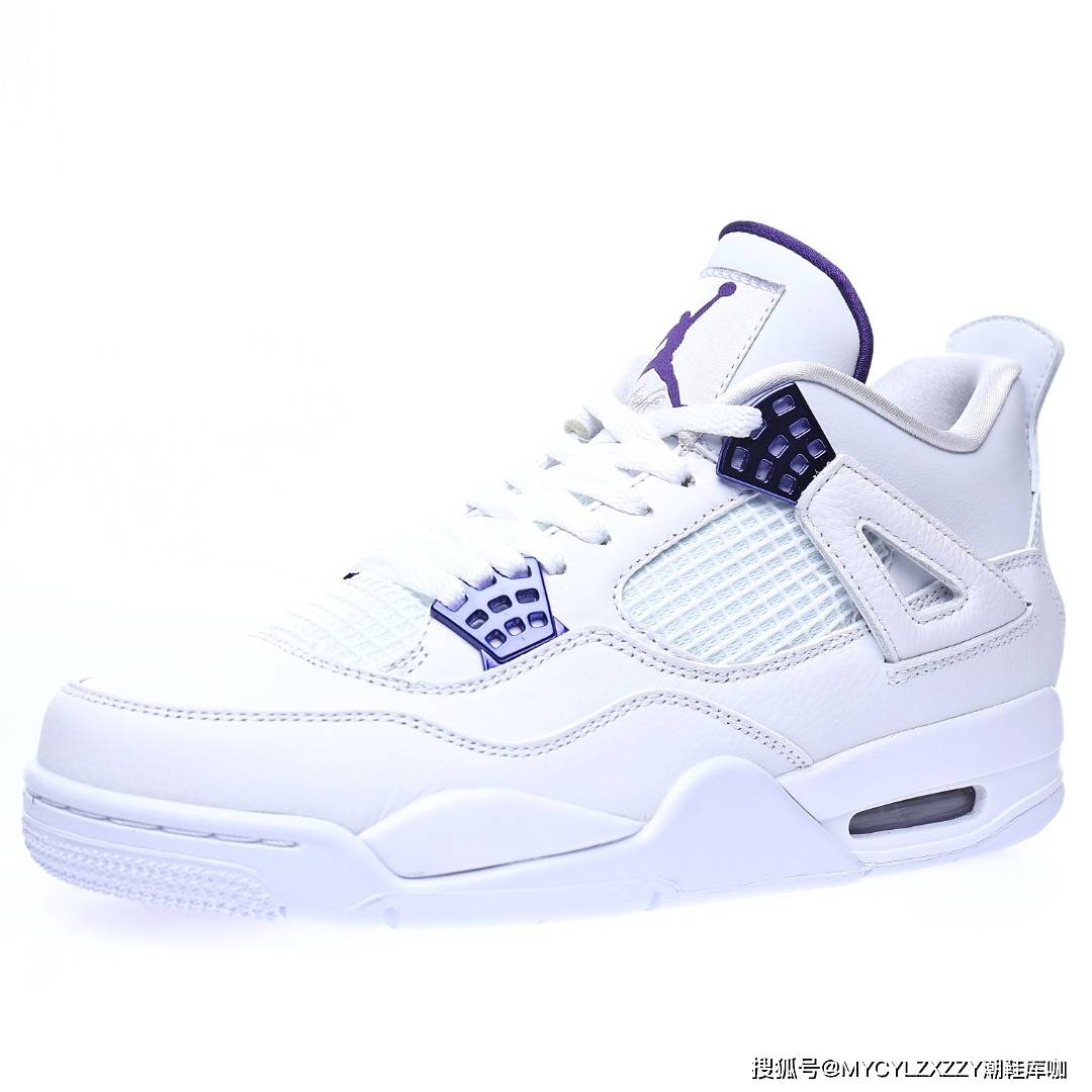 代中 耐克Nike Air Jordan 4 Retro&quot;Purple Metallic&quot;AJ4代中帮白电镀紫