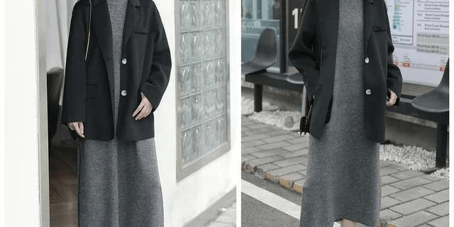 带着 适合小个子女生的秋冬穿搭示范，简单时尚