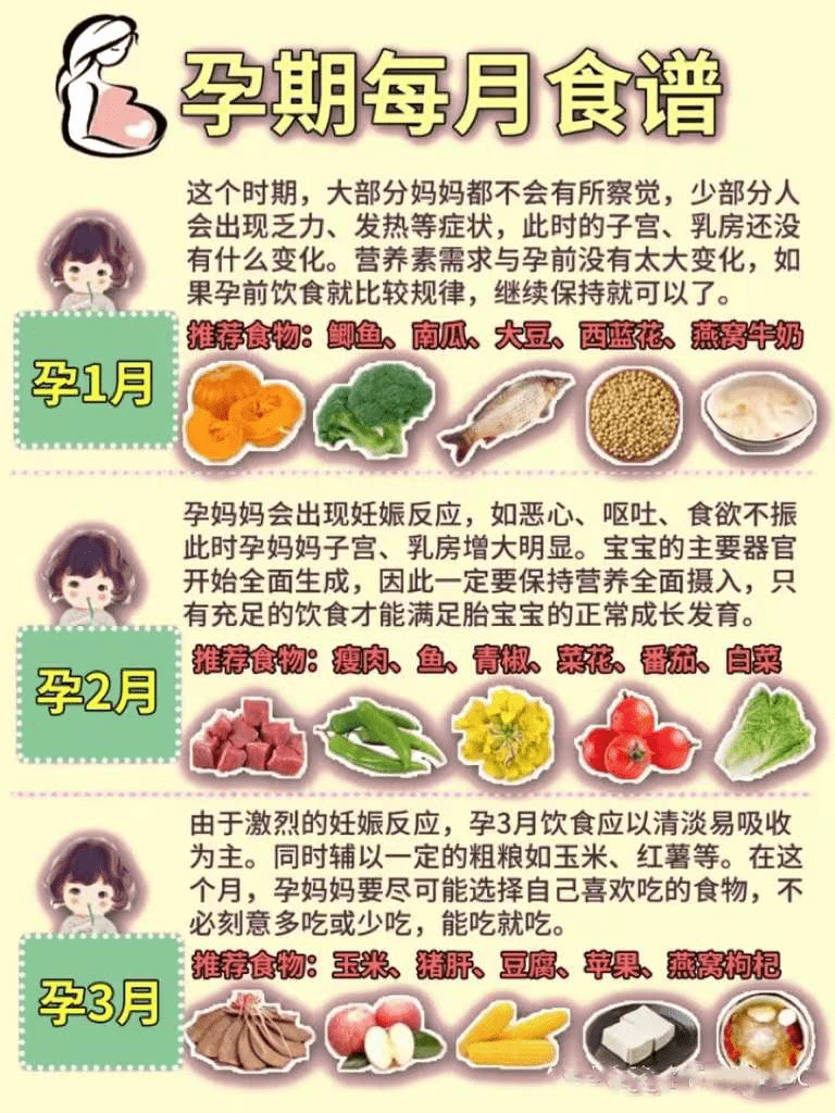 食谱|孕期每月食谱推荐