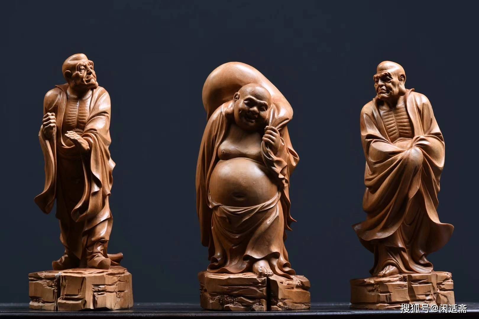 原创仙作佛像木雕珍赏老山檀香十八罗汉木雕像