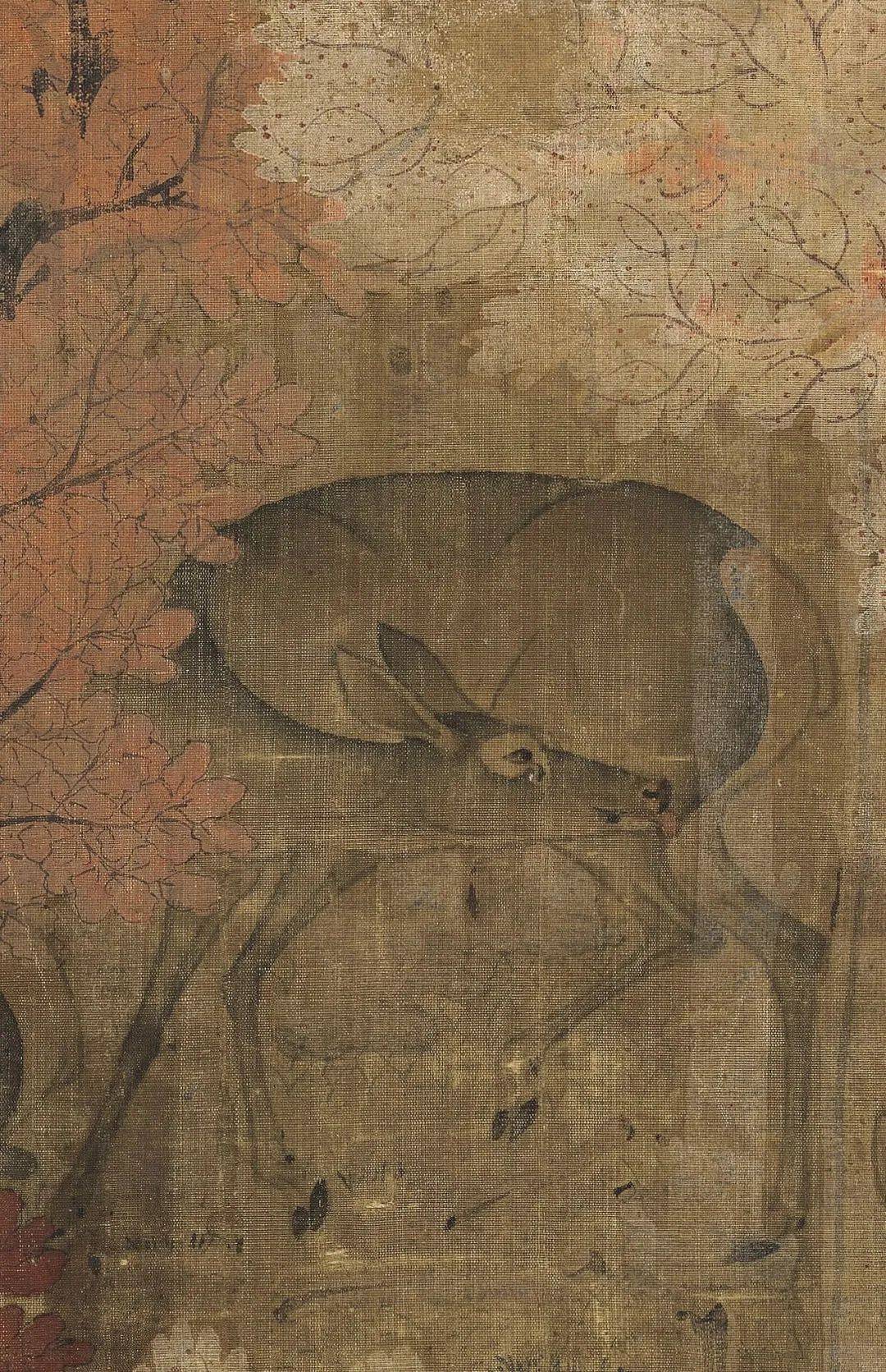 原创画鹿为禄秋林群鹿图宋代绘画遗存之作