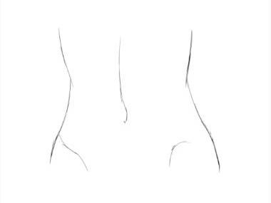 女生腹部画法图片