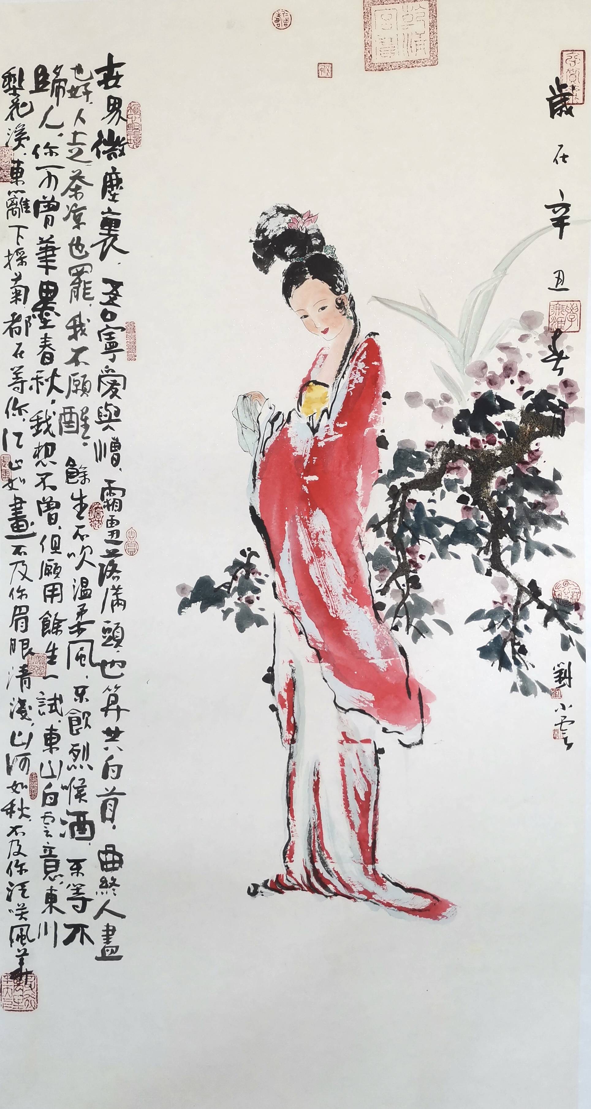 当代著名美女人物画家-刘小云 大风起兮云飞扬 国画作品展览_先生