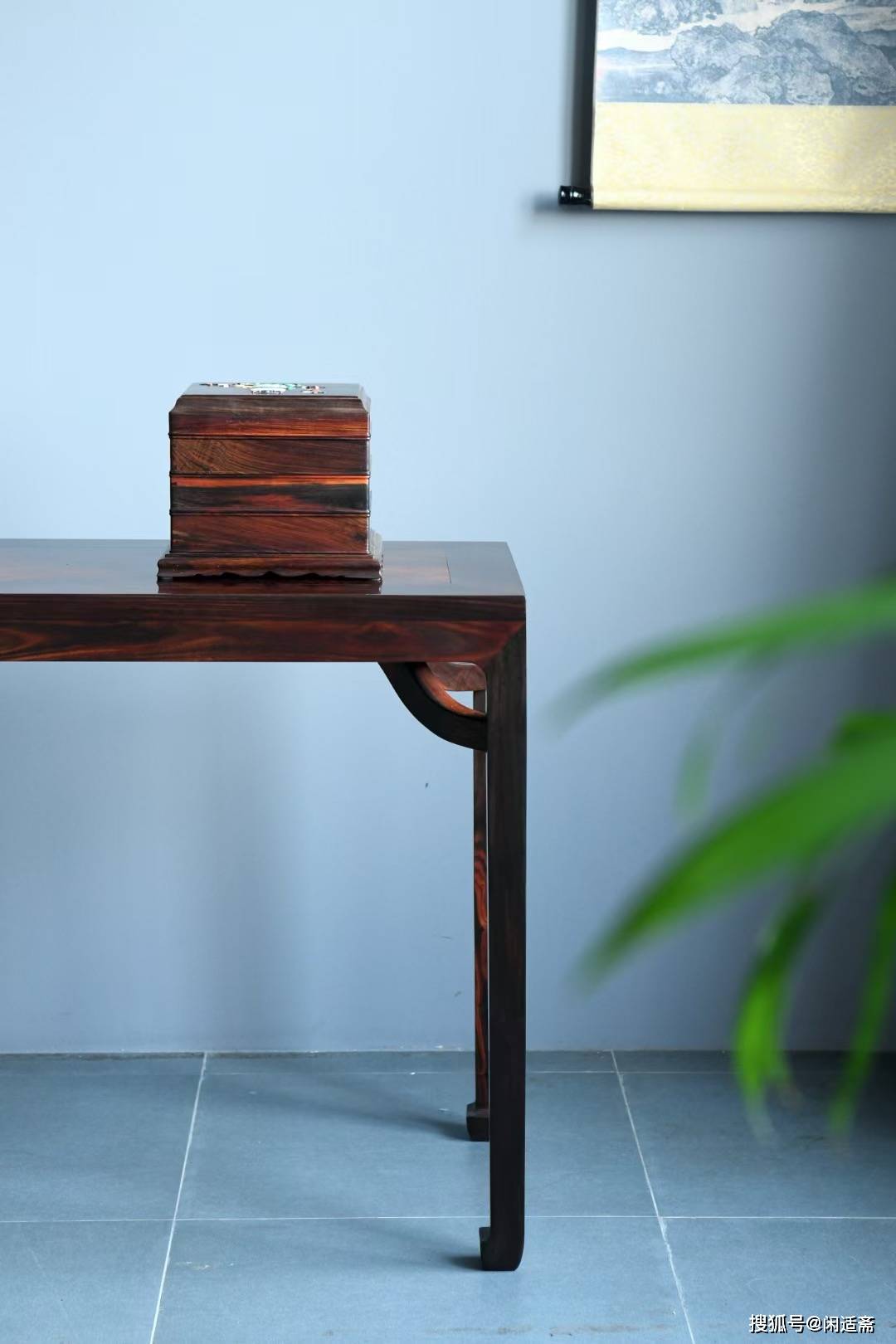 简约灵动,大红酸枝,明式四面平马蹄足霸王枨条桌