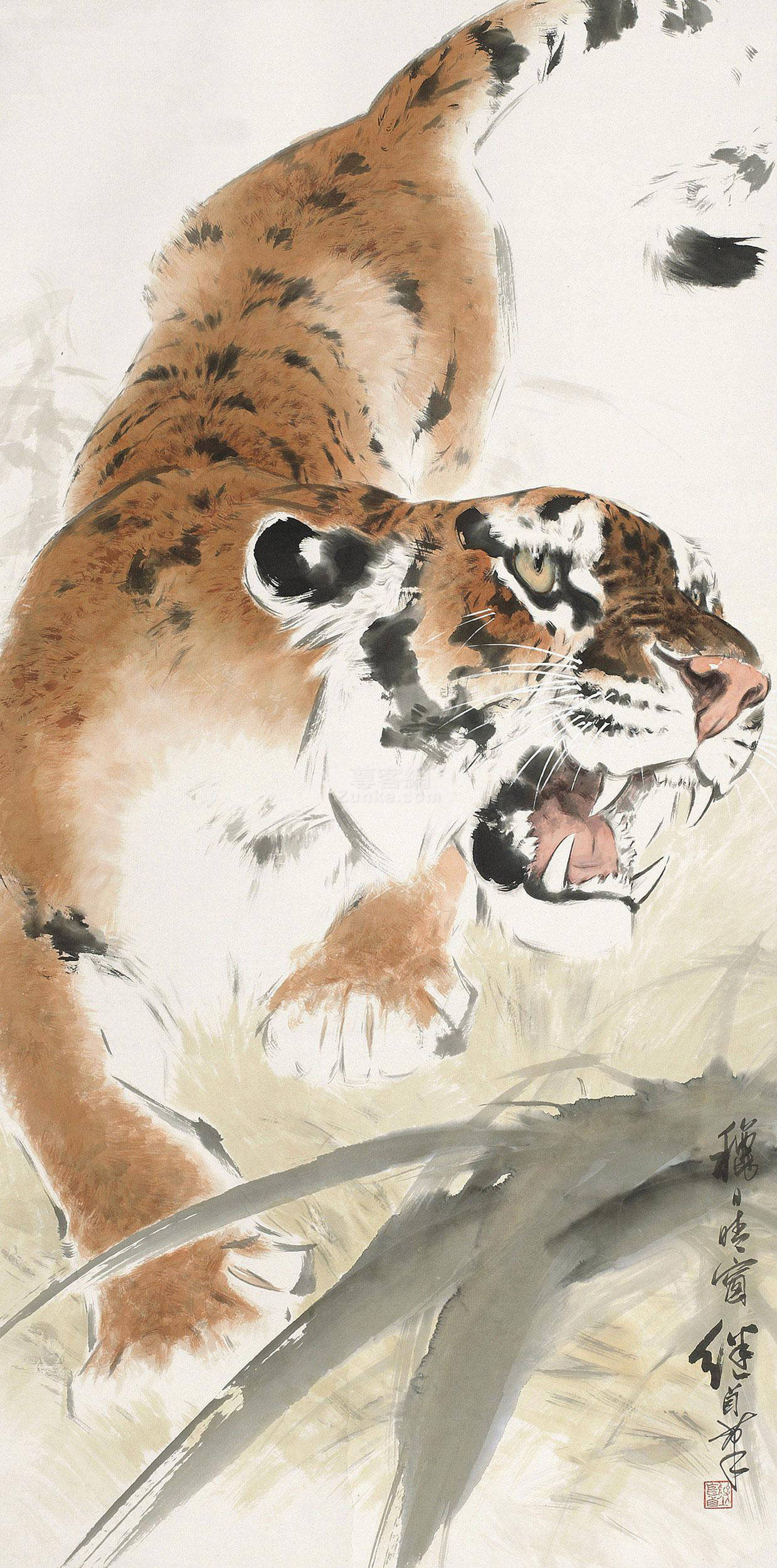 刘继卣探讨中国画的传统技法,养成随时观察事物的习惯,通过对老虎的