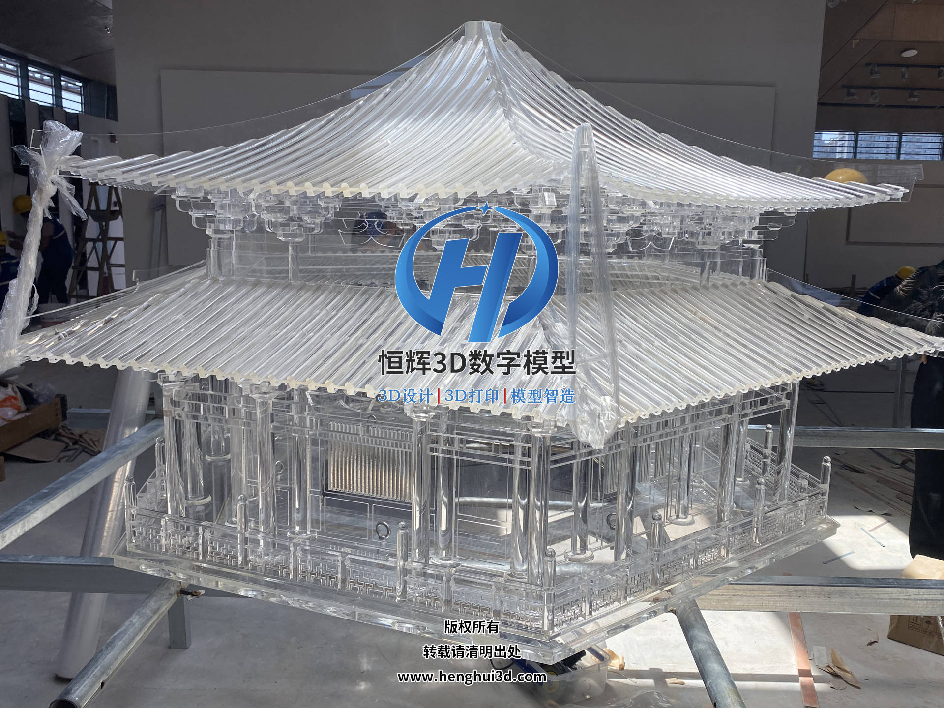 透明古建筑模型恒辉3d数字模型精心制作呈现