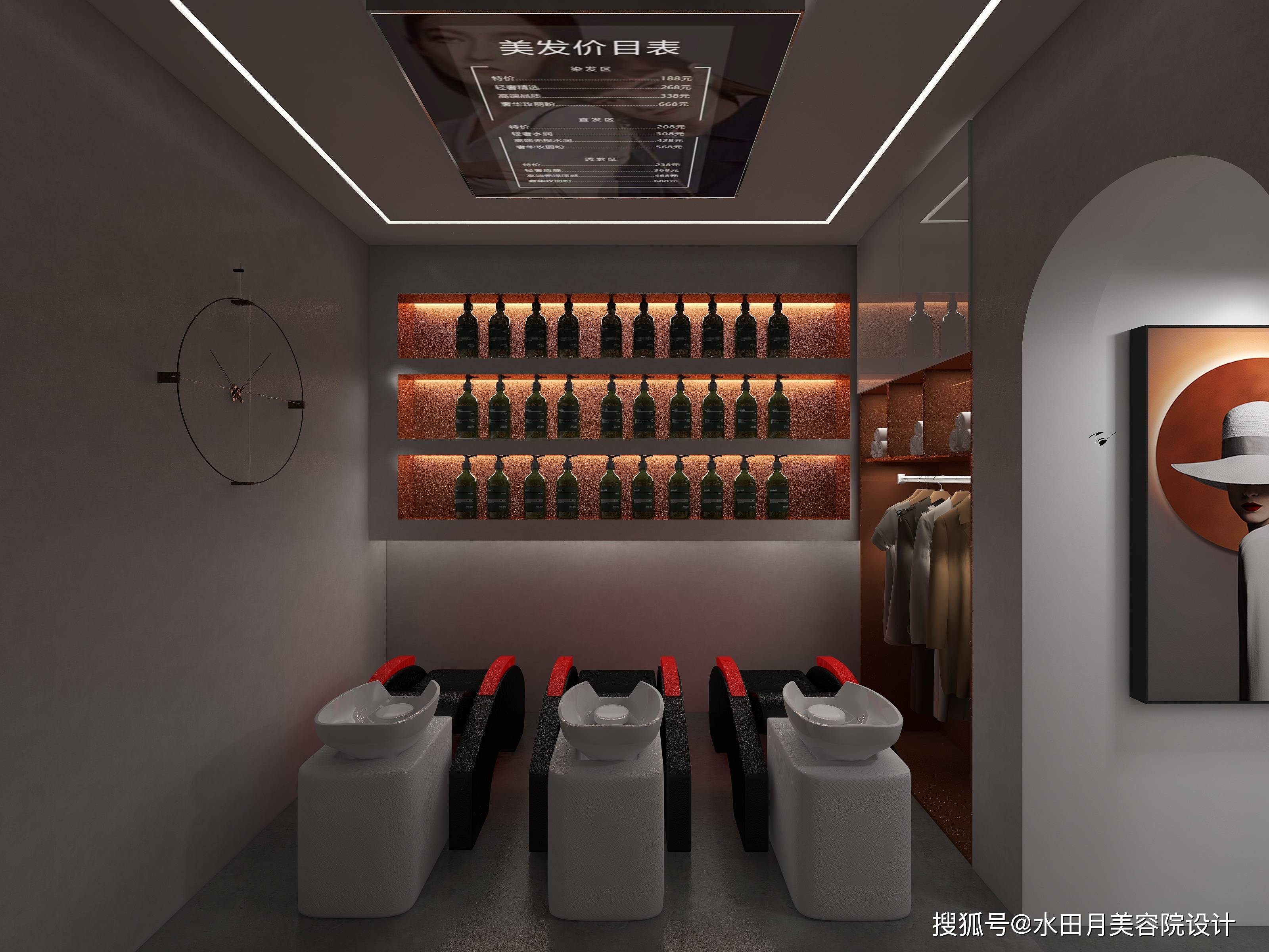 理发店装修需要注意些什么_设计_洗发_区域