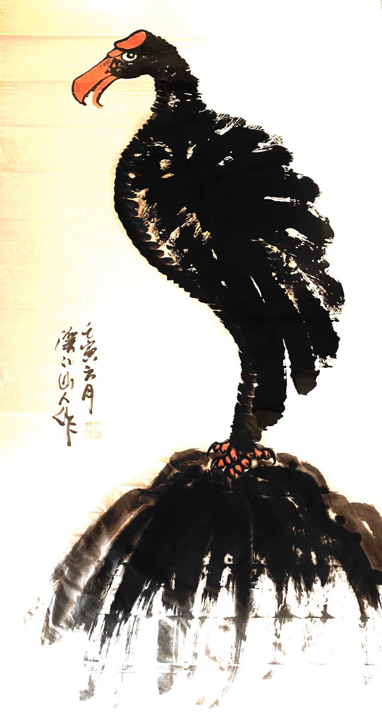 名家画鹰国画家朱祖国笔下的翰墨雄鹰