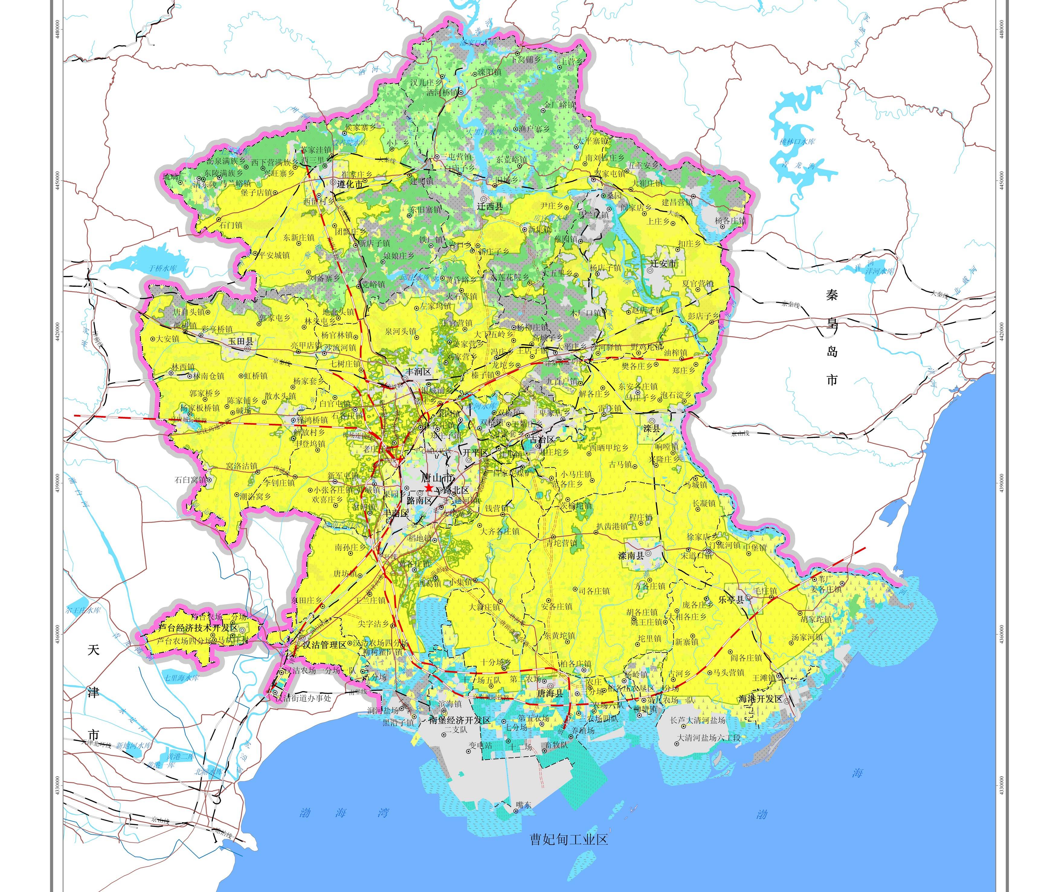 唐山市区片区分布图图片