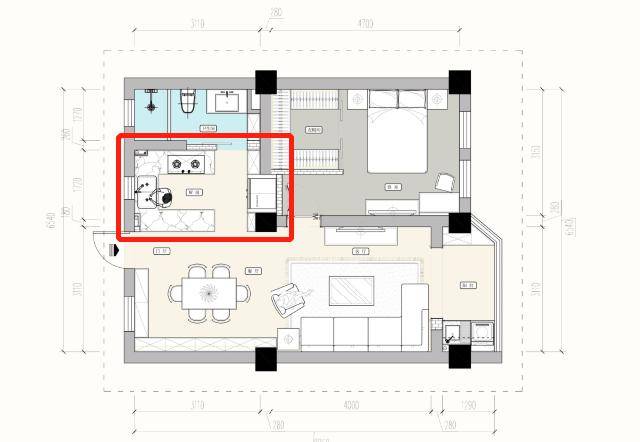03 卧室bedroom设计师在卧室增加了u型步入式衣帽间,满