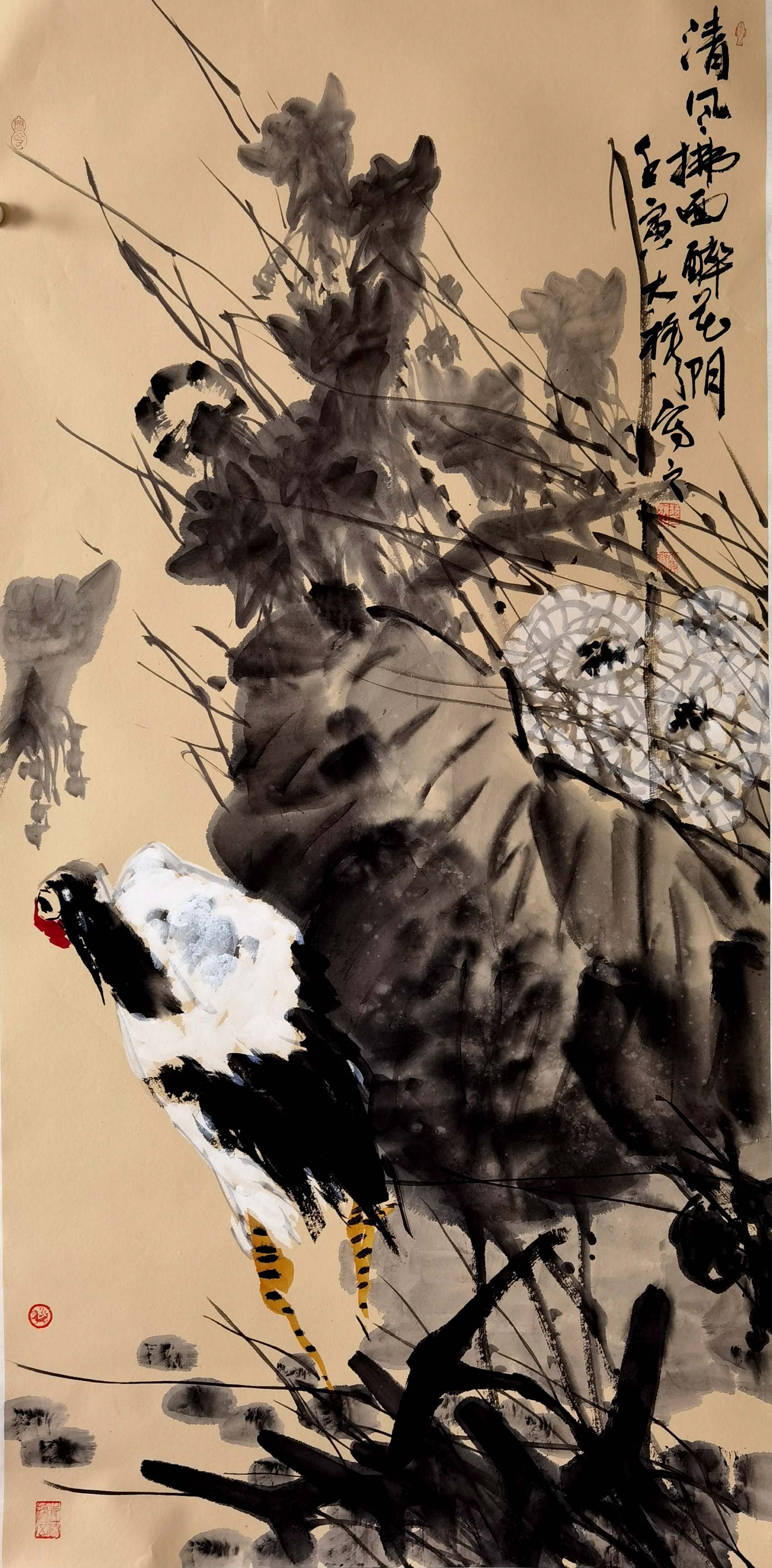 金奖2017年研修于乔森大写意花鸟画高研班2016年研修于清华美院高研班