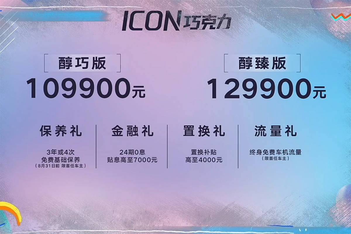 內裝轉用四聯屏/四缸1.5T 上海通用ICON糖果上市麵上10.99萬起