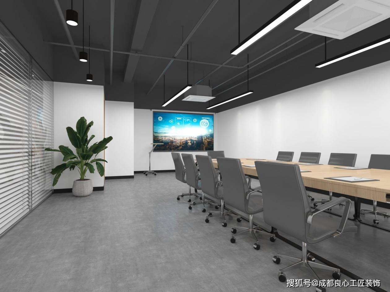 成都450㎡办公室装修效果图案例_空间_实木_会议室