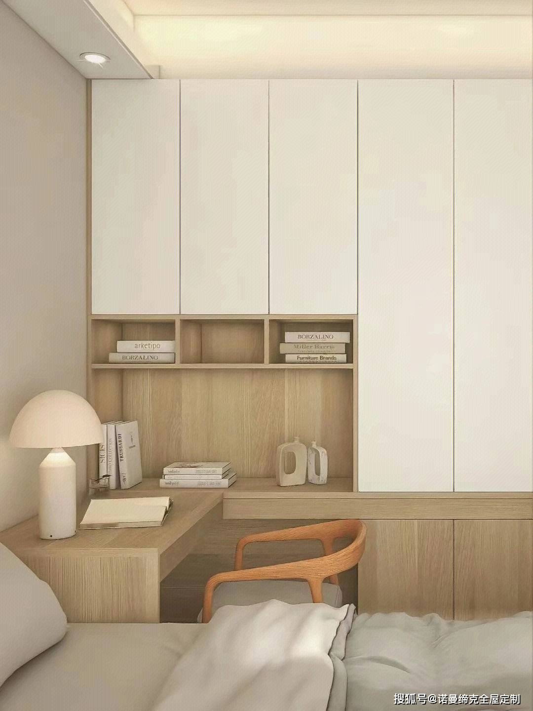 卧室衣柜书桌一体设计省出一间书房_定制_空间_收纳