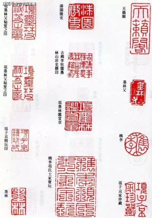 转载： 项元汴的收藏章赏析_墨林_印章_书画