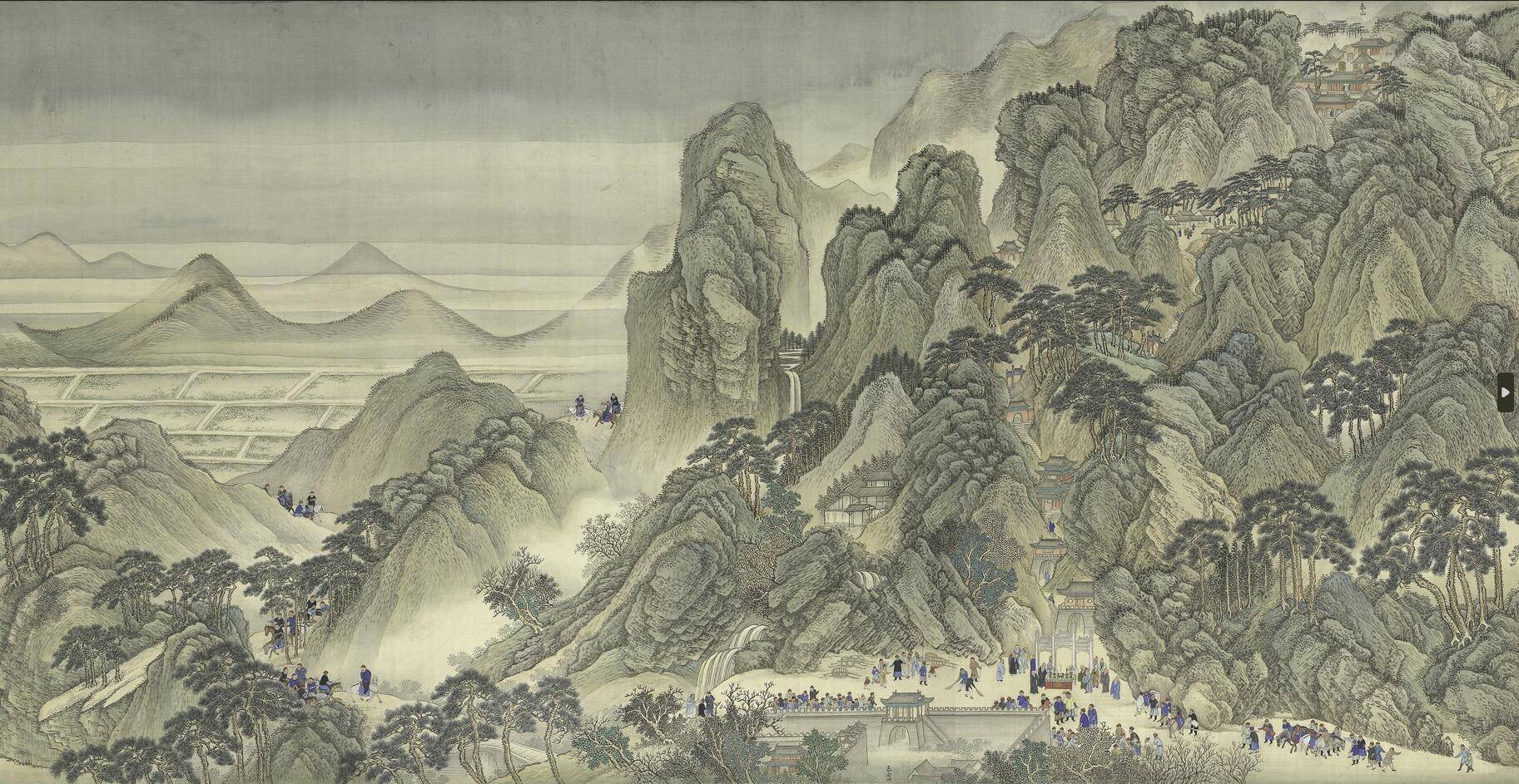 康熙南巡图,济南至泰安站.清.王翚等绘-搜狐大视野-搜狐新闻