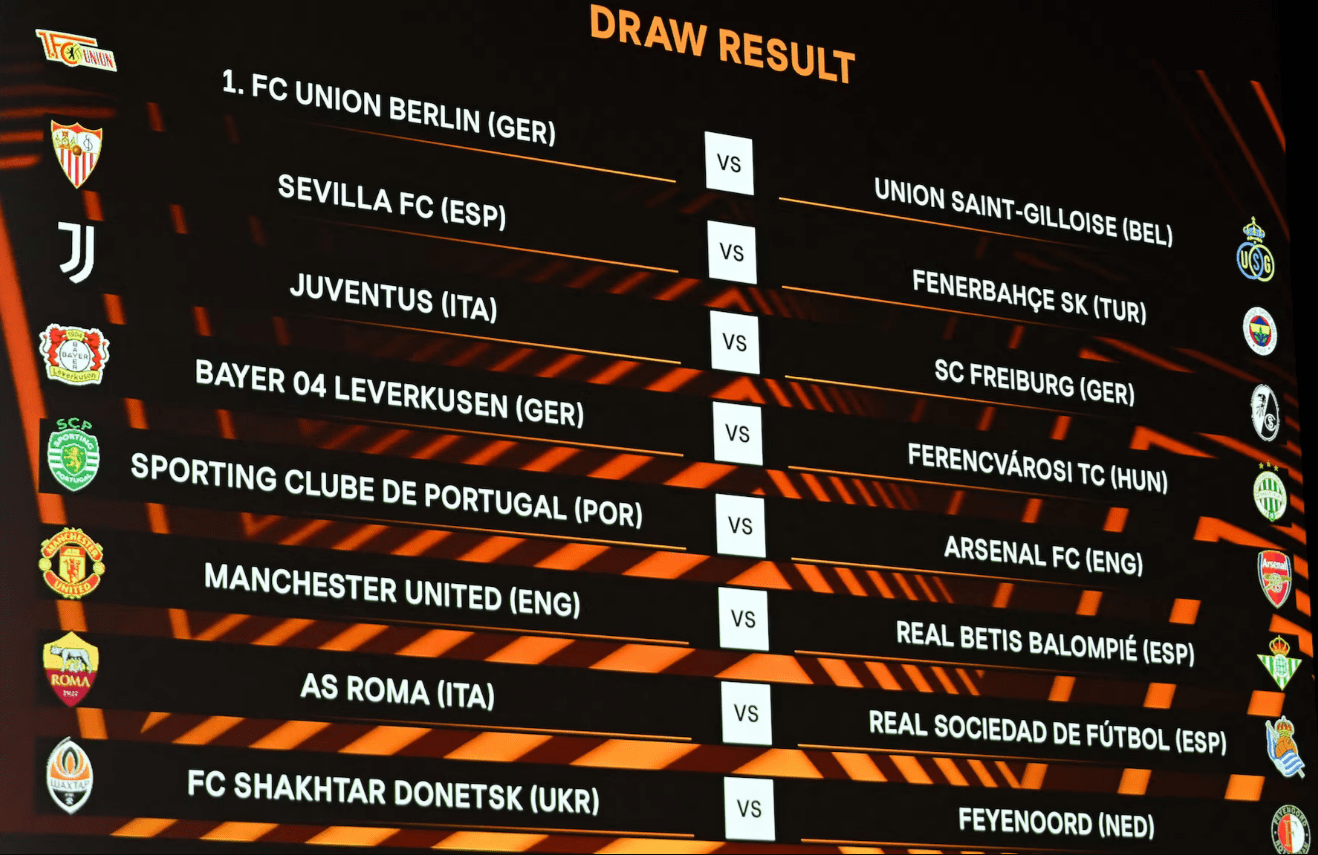 2022-23赛季欧联1/8决赛抽签结果