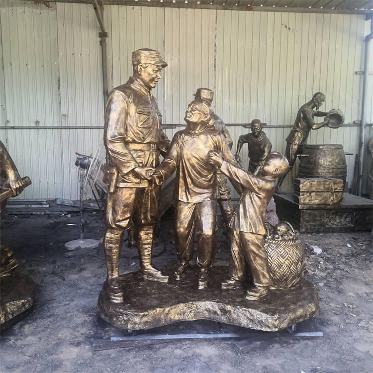 铸铜军民鱼水情雕塑 军民融合雕塑_人民_精神_因为
