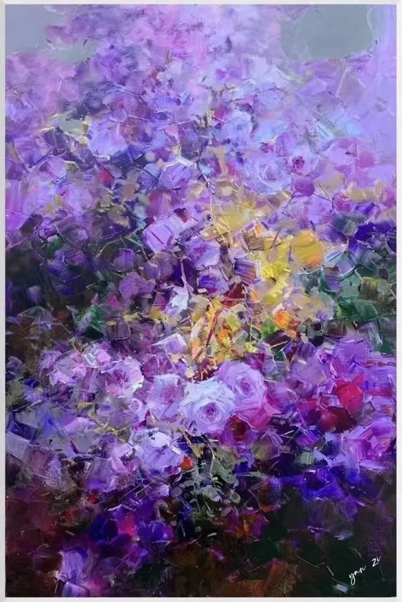 玫瑰——晏子油画作品欣赏_布面_色彩_画面