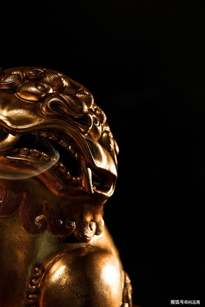 妙臻化境,髹金仿古狻猊,文玩清赏摆件_造型_自然_尚其