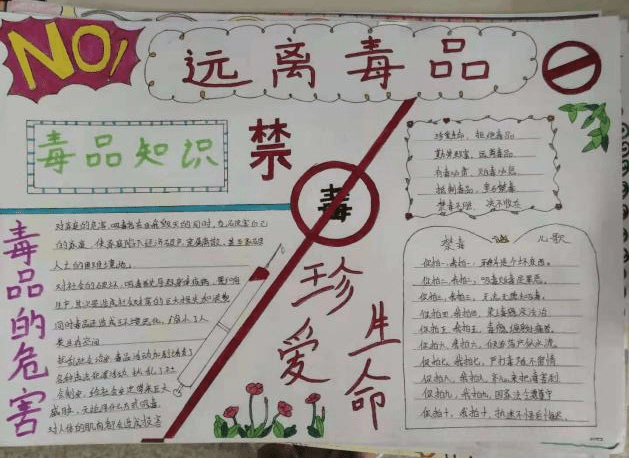 郊区实验小学组织学生开展以"珍爱生命,远离毒品"为主题的禁毒手抄报