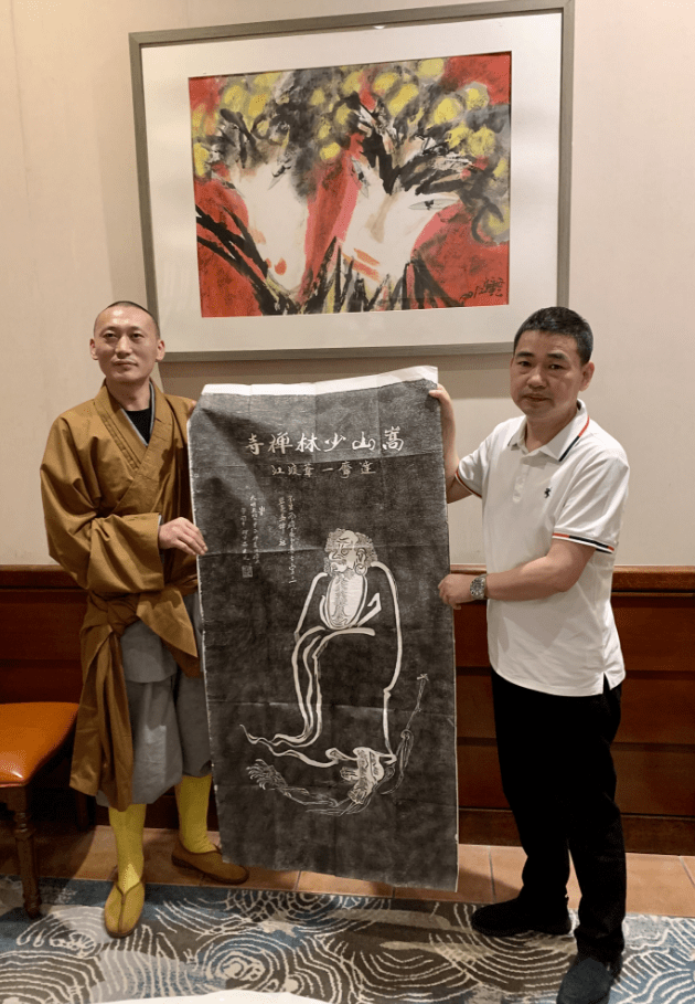 中国少林杂志社社长释延明法师受邀会见澳门莲花卫视台台长李自松_the