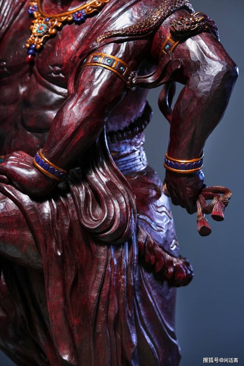 仙作名家工,小叶紫檀木雕,不动明王立像_智慧_艺术_造像