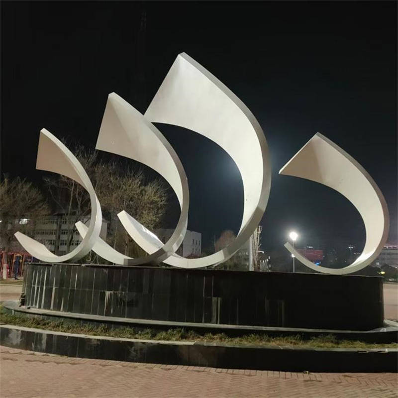 不锈钢大型帆船现代创意落地摆件小品雕塑_校园_材质_象征意义