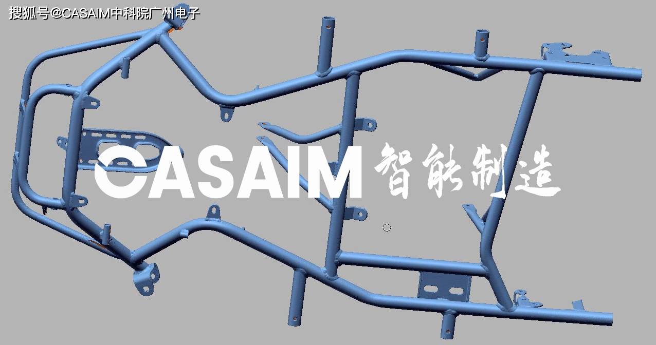 摩托车整车检测全尺寸测量3D扫描摩托车车架CASAIM三维扫描仪
