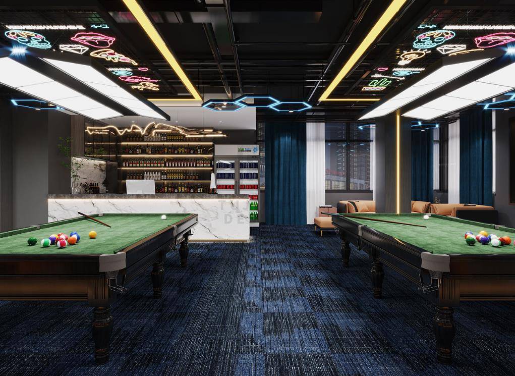 空间布局优化:合理规划空间布局是台球俱乐部设计的关键.