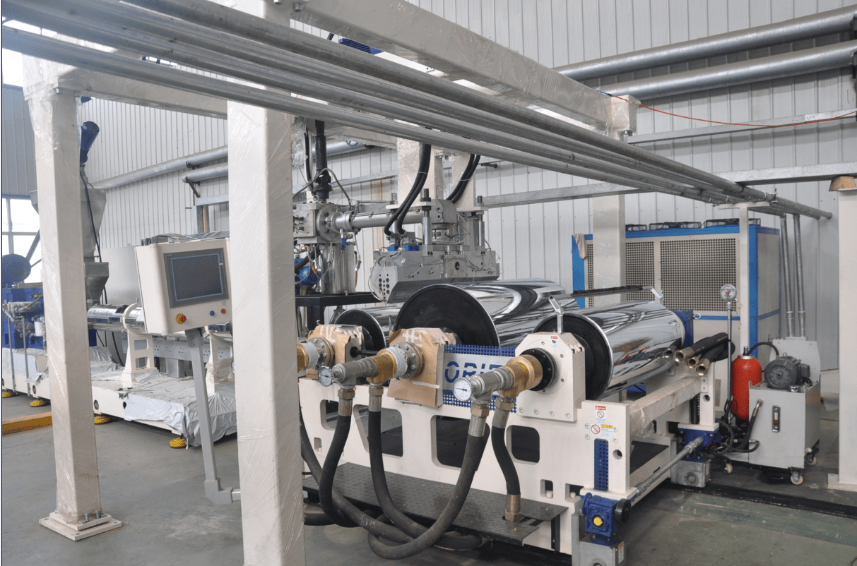 pet片材挤出机 欧瑞pet塑料片材生产线_物料_设备_回收