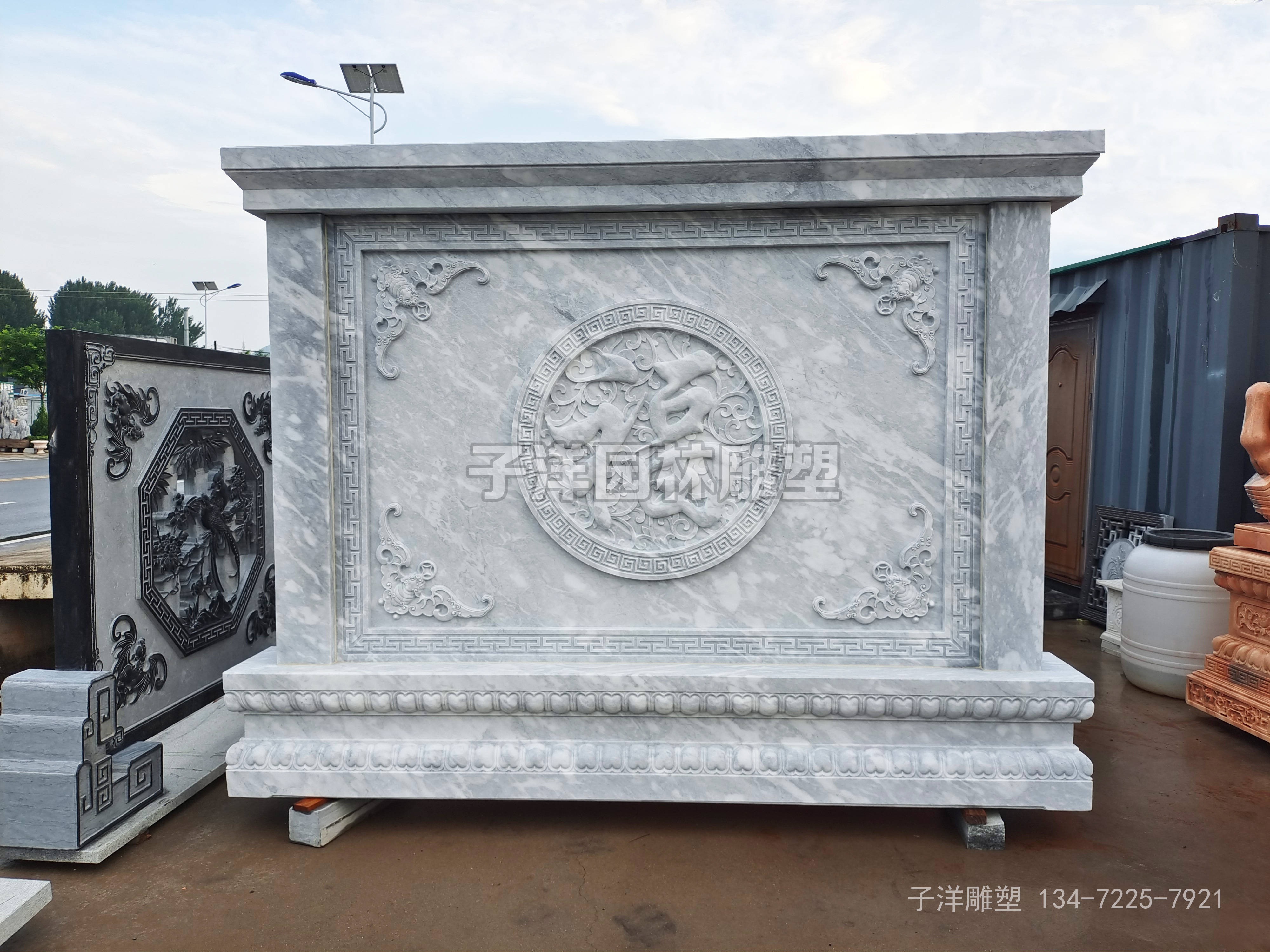 石材影壁墙在现代庭院中的应用 50套照壁墙样式图片_大门_装饰_石雕