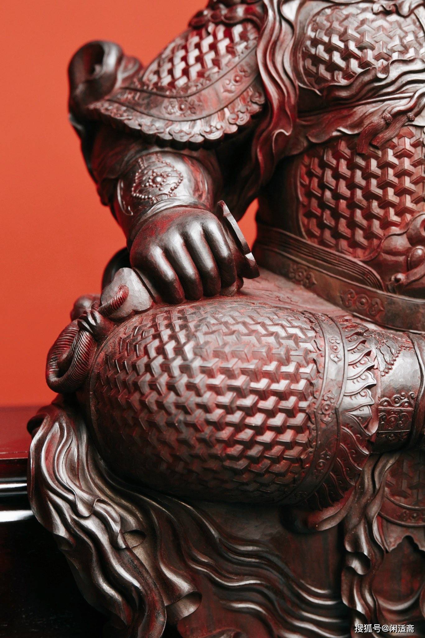 中国　木彫　紫檀　道教　文人 兴化仙作木雕，紫檀木魁星点斗，独占鳌头_造型_姓名_皇帝