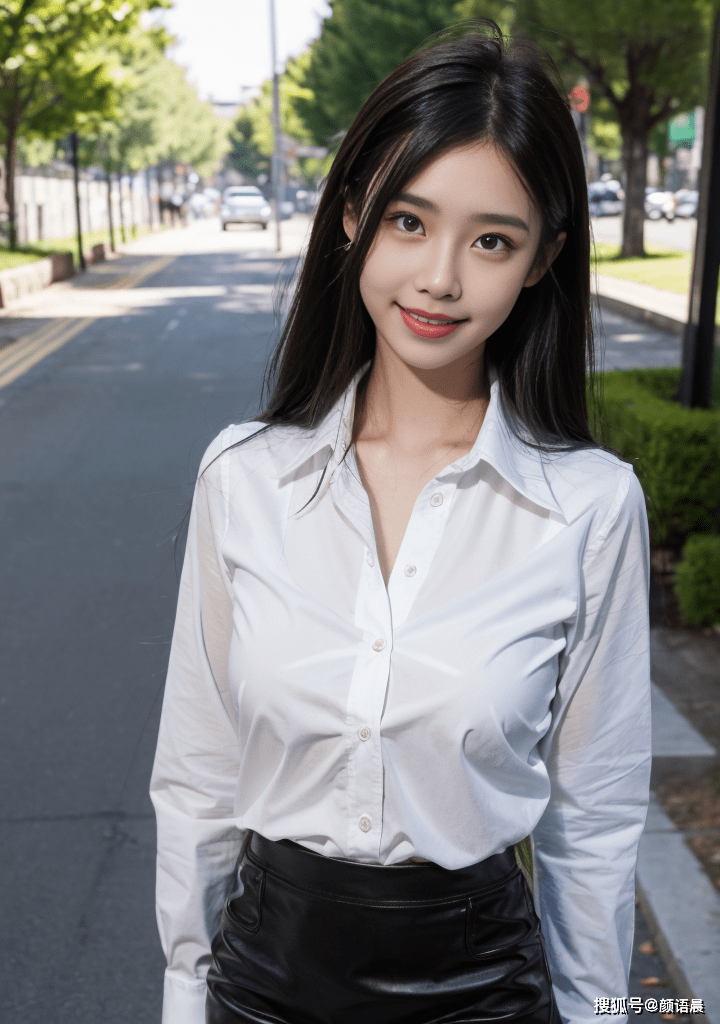 高清美女壁纸,美女小姐姐的白衬衫铅笔裙街拍写真_魅力_时尚_的图片