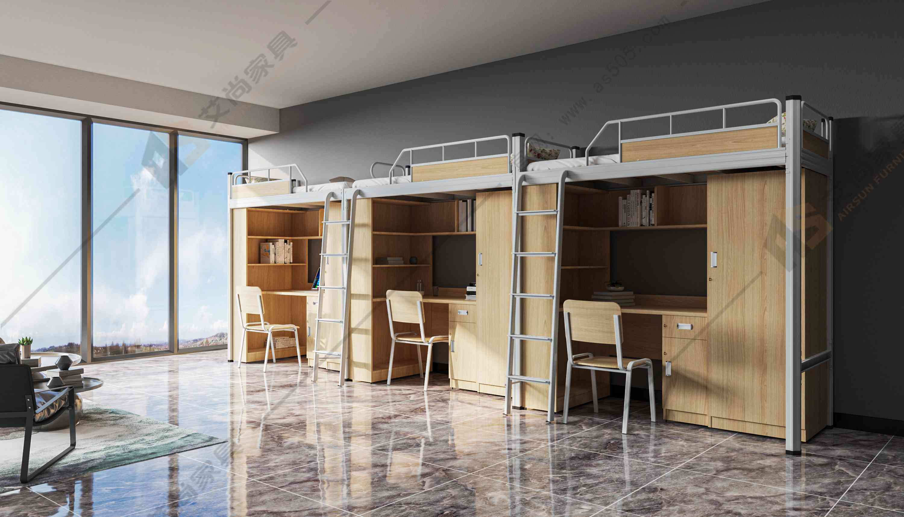 学生公寓组合床为什么越来越多人认可?_空间_需求_书桌