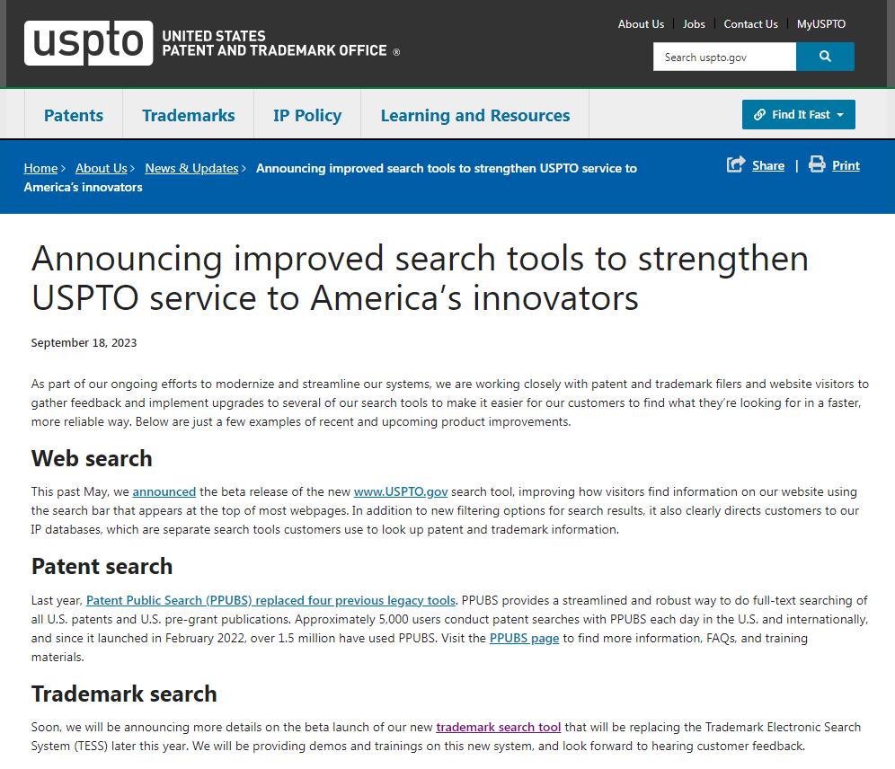 美国专利商标局又更新啦！再次升级改进其检索工具_搜狐网