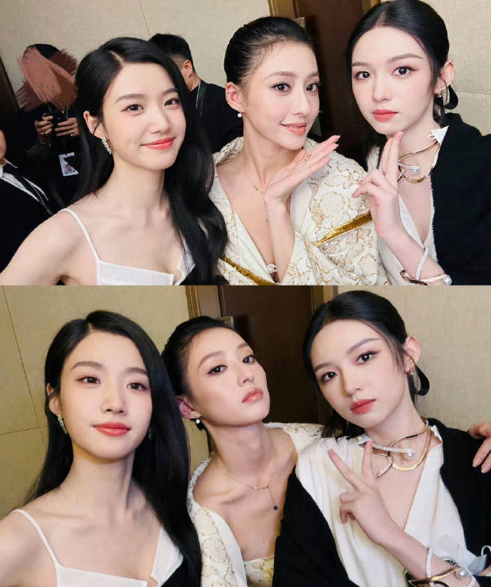 周也卢昱晓胡连馨合照 美女同框贴贴超养眼