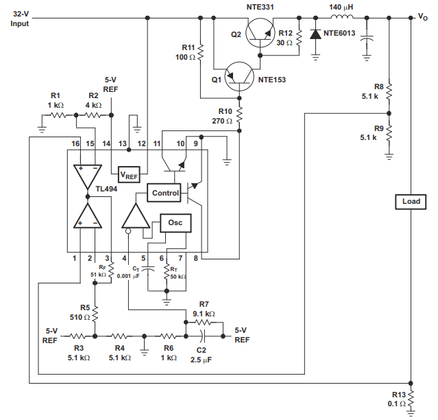tl494cn开关控制器原装规格参数及引脚框图