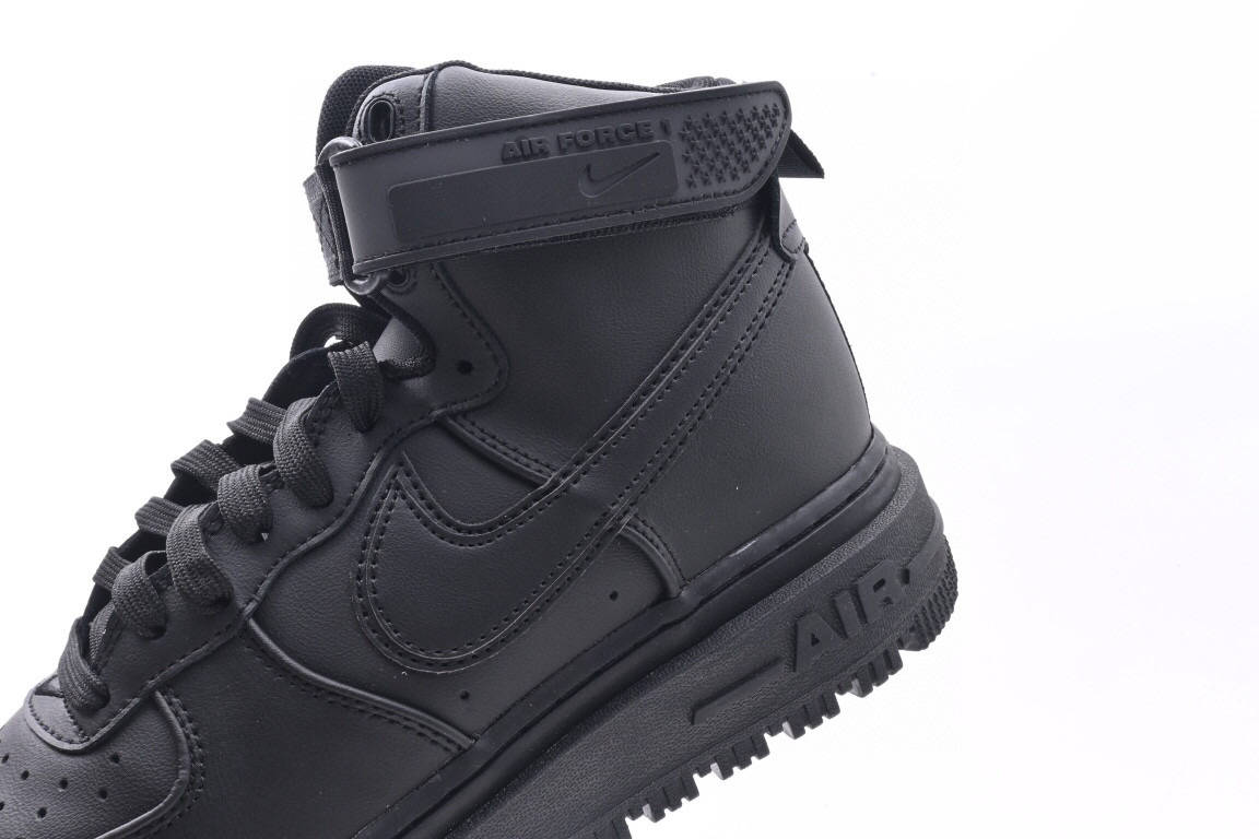 耐克 nike air force 1 high boot 机能全黑高帮黑武士空军一号运动鞋