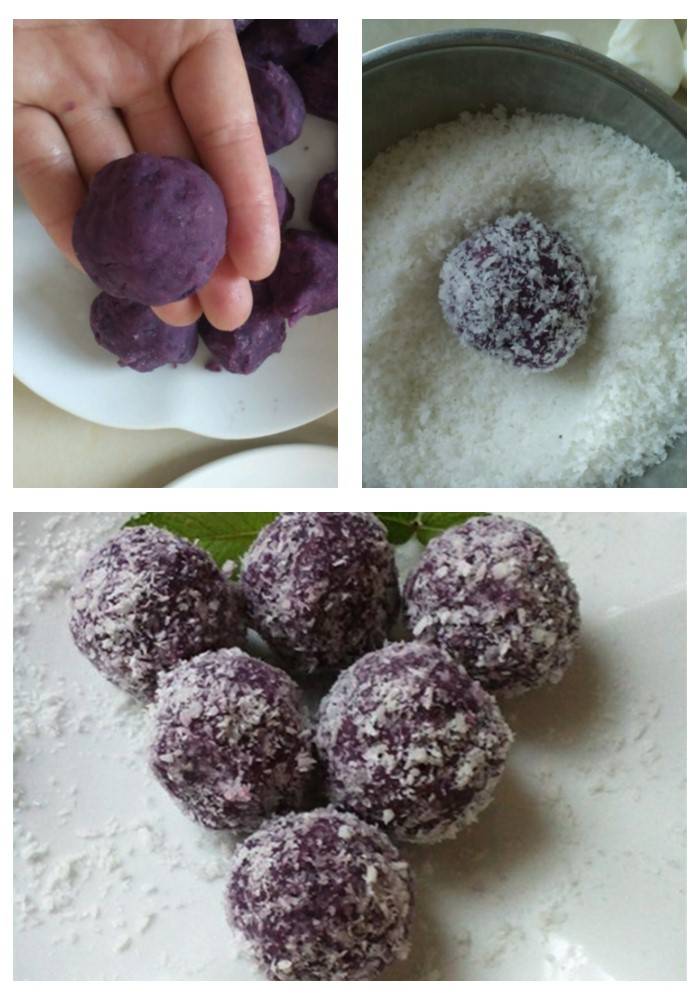 小甜点椰蓉紫薯球,软糯香甜,奶香浓郁,小朋友的最爱,做法简单哦_营养