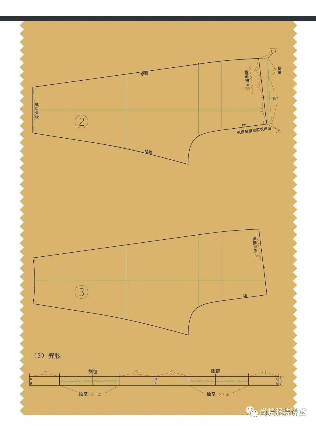 制版丨非对称低裆锥形裤子