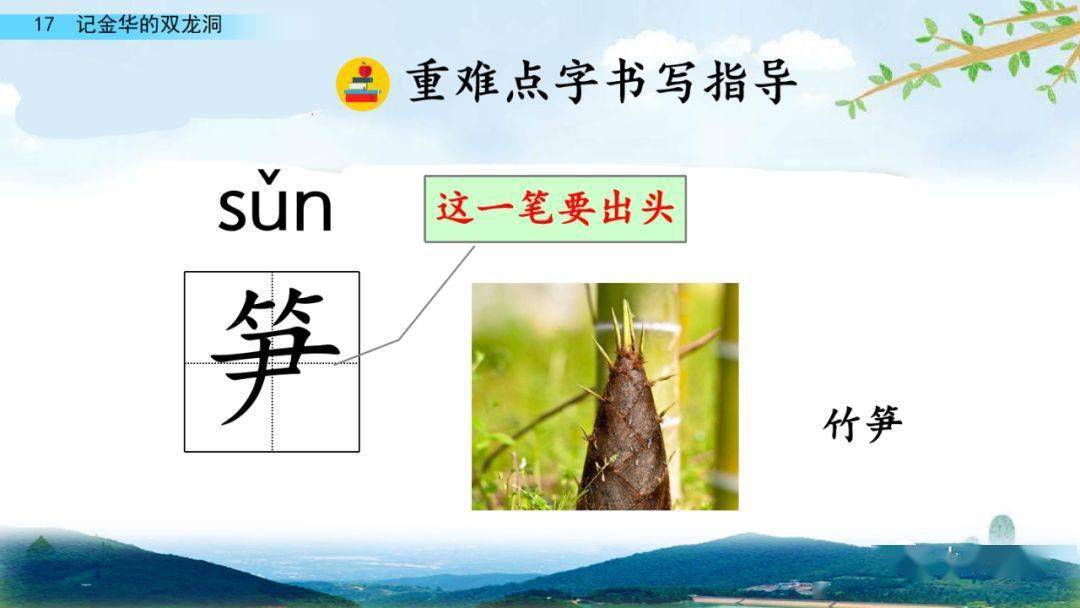 部编版四年级语文下册第17课《记金华的双龙洞》知识点+图文详解