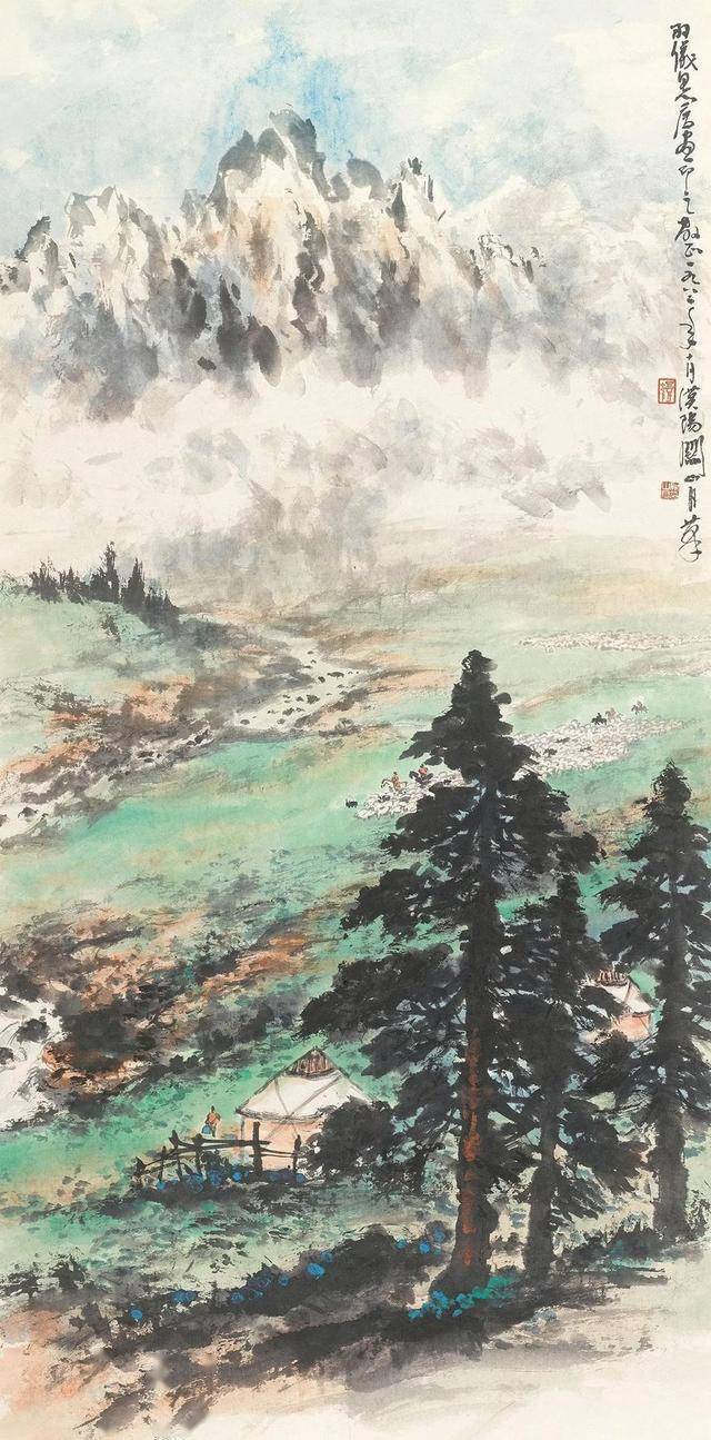 關山月是嶺南畫家他畫的北國風光波瀾壯闊