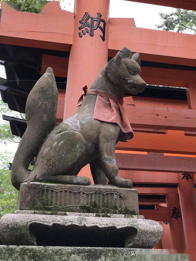 稻荷神社狐狸雕像图片