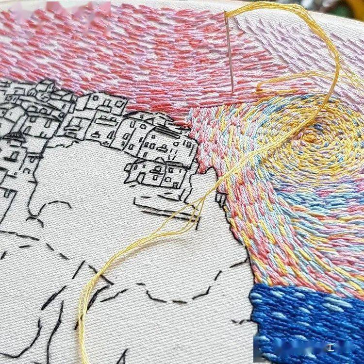 以针代笔几种针法成就油画般的风景刺绣太让人惊艳了附教程