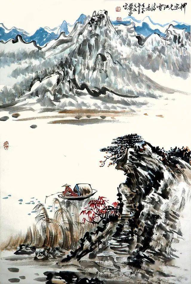 萧平作品不拘一格借古开今清新放逸山水画作品欣赏