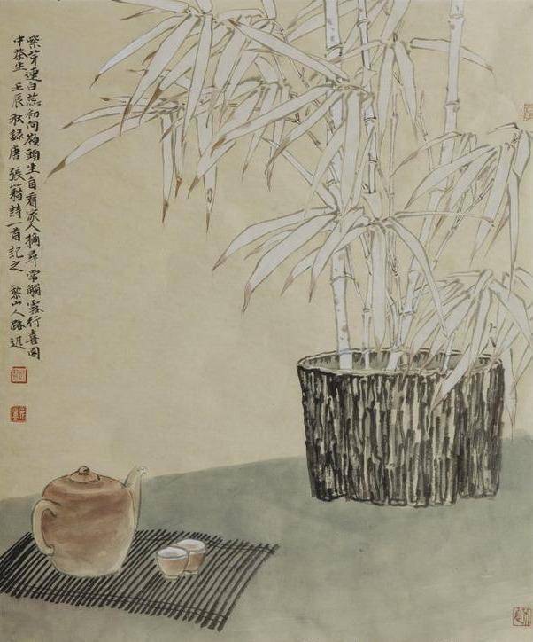 中国画帅气的青年画家郑路迅作品之熟宣小写意