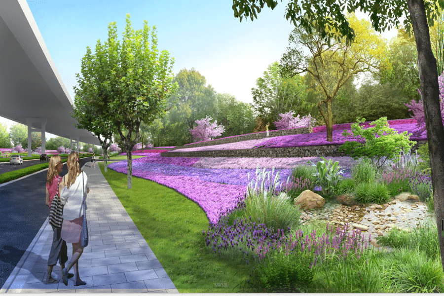 绿廊(三期)效果图值得一提的是,公园将采用生态化手段力求减少人工